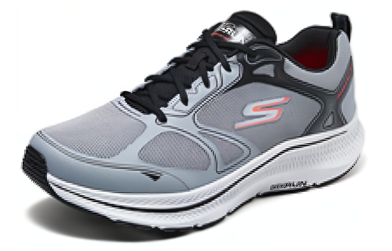 Skechers Fabric Cushioning Rebound Low top Casual Running Shoes Men’s Gray