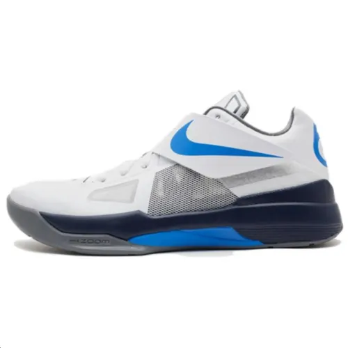 Nike KD 4 Cushioning Slip Resistant Abrasion Resistant Low top Running Shoes Men's White Blue
