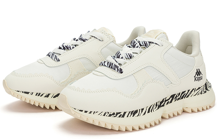 Kappa Textile, Synthetic Leather Low top Running Shoes Unisex White Black
