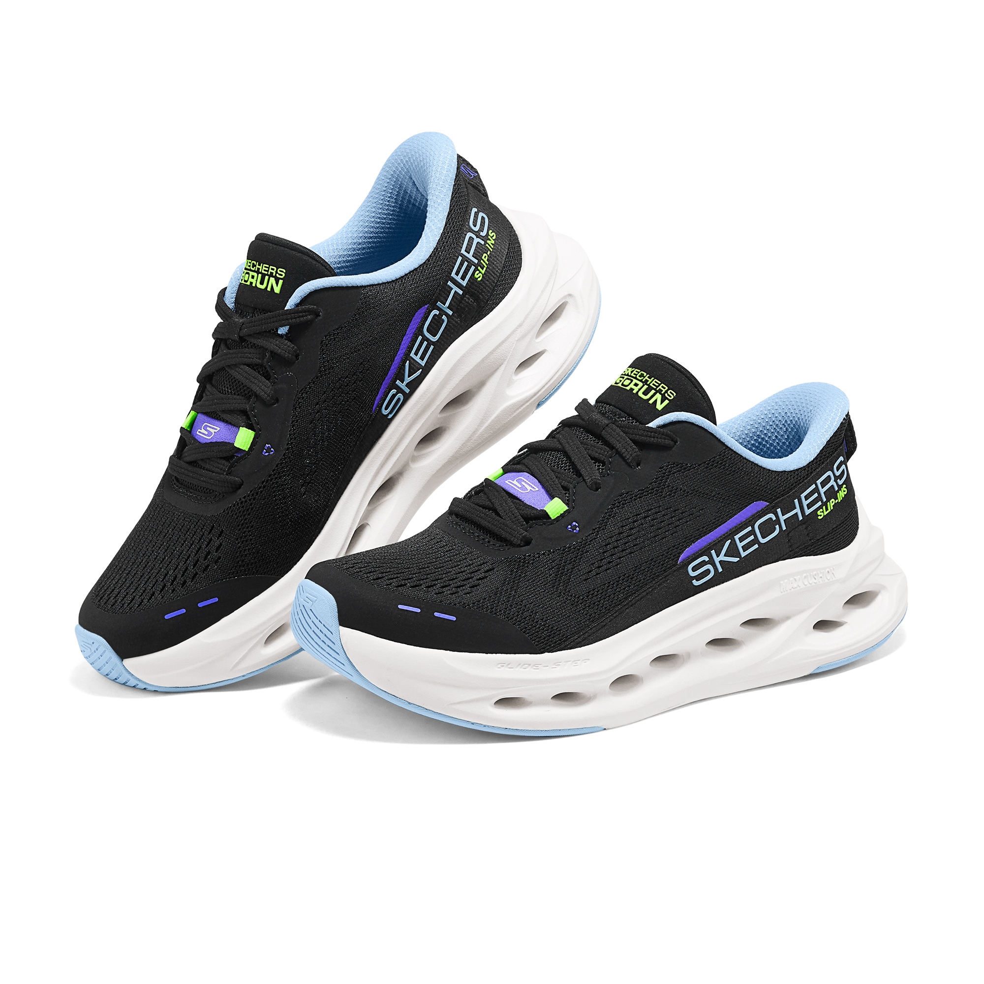 Skechers Breathable Lightweight Support Cushioning Balance Anti Rollover Low top Casual Running Shoes Women’s Black