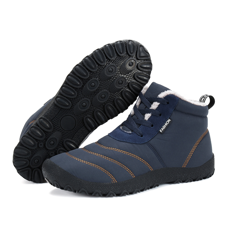 Leyang Fleece Lined Versatile Mid top Outdoor Shoes Unisex Dark Blue