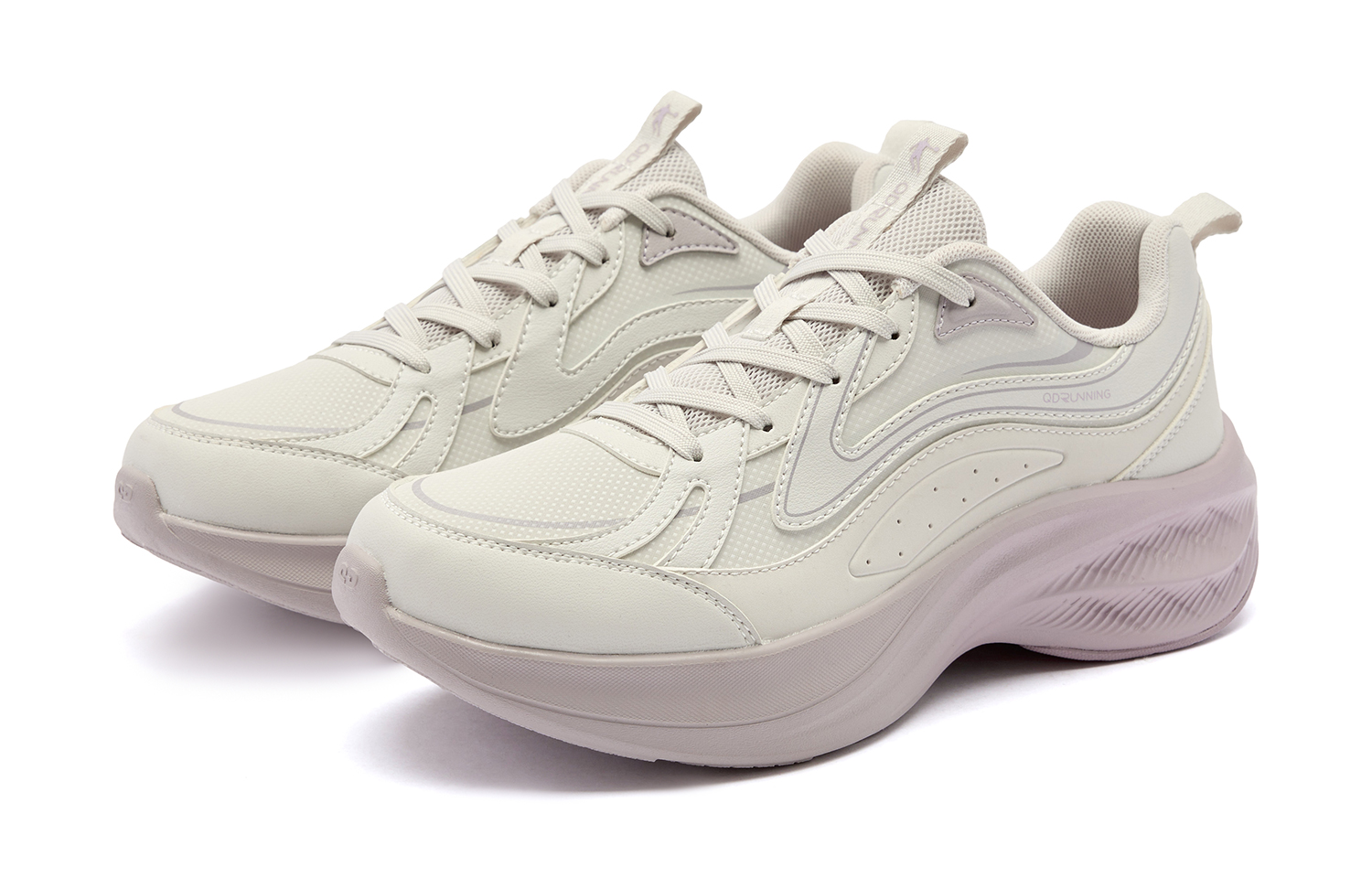 QIAODAN Cushioning Abrasion Resistant Thermal Low top Running Shoes Women’s Beige Pink