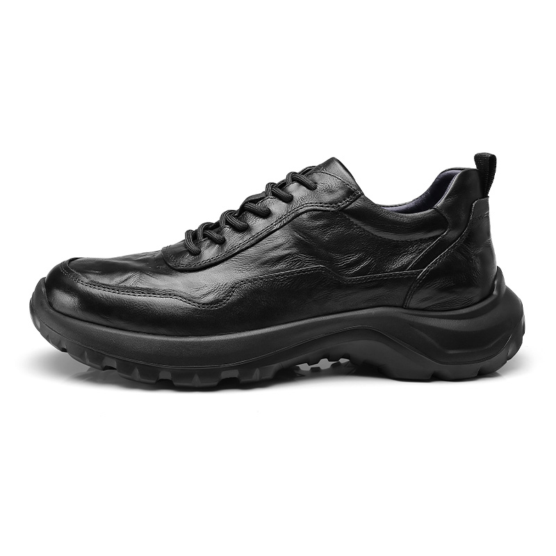 Qiangren 3515 Leather Shoes Genuine Leather Business Commuting Shoes Thick Sole Trendy Ultra Light Men's Casual Men's Black Brown