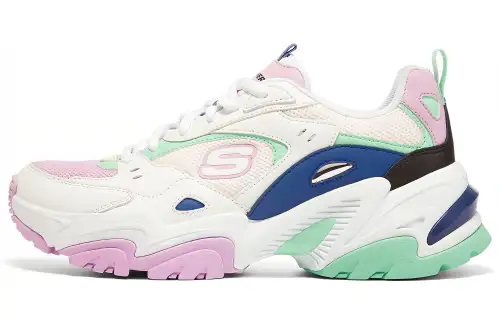 Skechers Stamina V2 Mesh, Synthetic Leather Comfortable Low top Chunky Sneakers Women's Multicolor