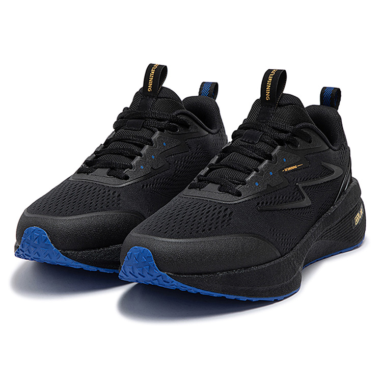 361° Popping Foam Slip Resistant Abrasion Resistant Low top Casual Running Shoes Men’s Obsidian Black Blue