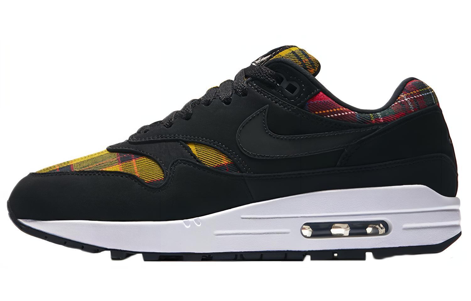 Женские кроссовки Nike Air Max 1 SE "Tartan" (черно-желтые)
