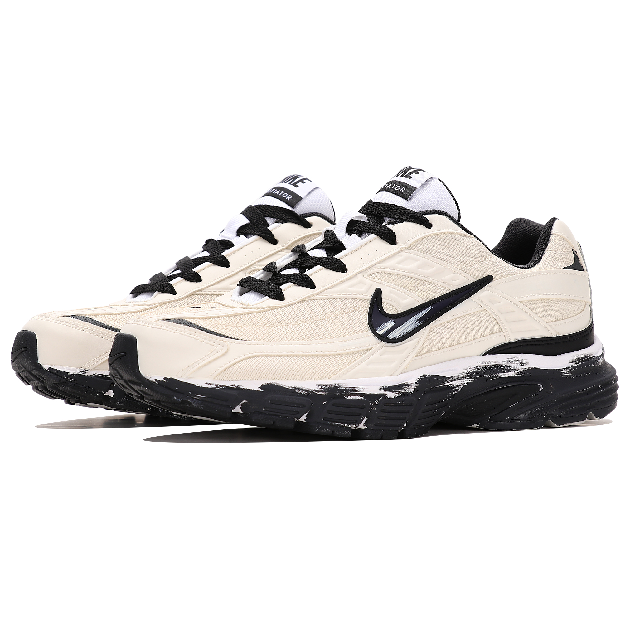Nike Initiator Cushioning Support Low top Running Shoes Men’s Beige Black