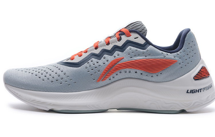 Li Ning Arashi Fabric Cushioning Slip Resistant Abrasion Resistant Low top Running Shoes Men's Water Gray Green