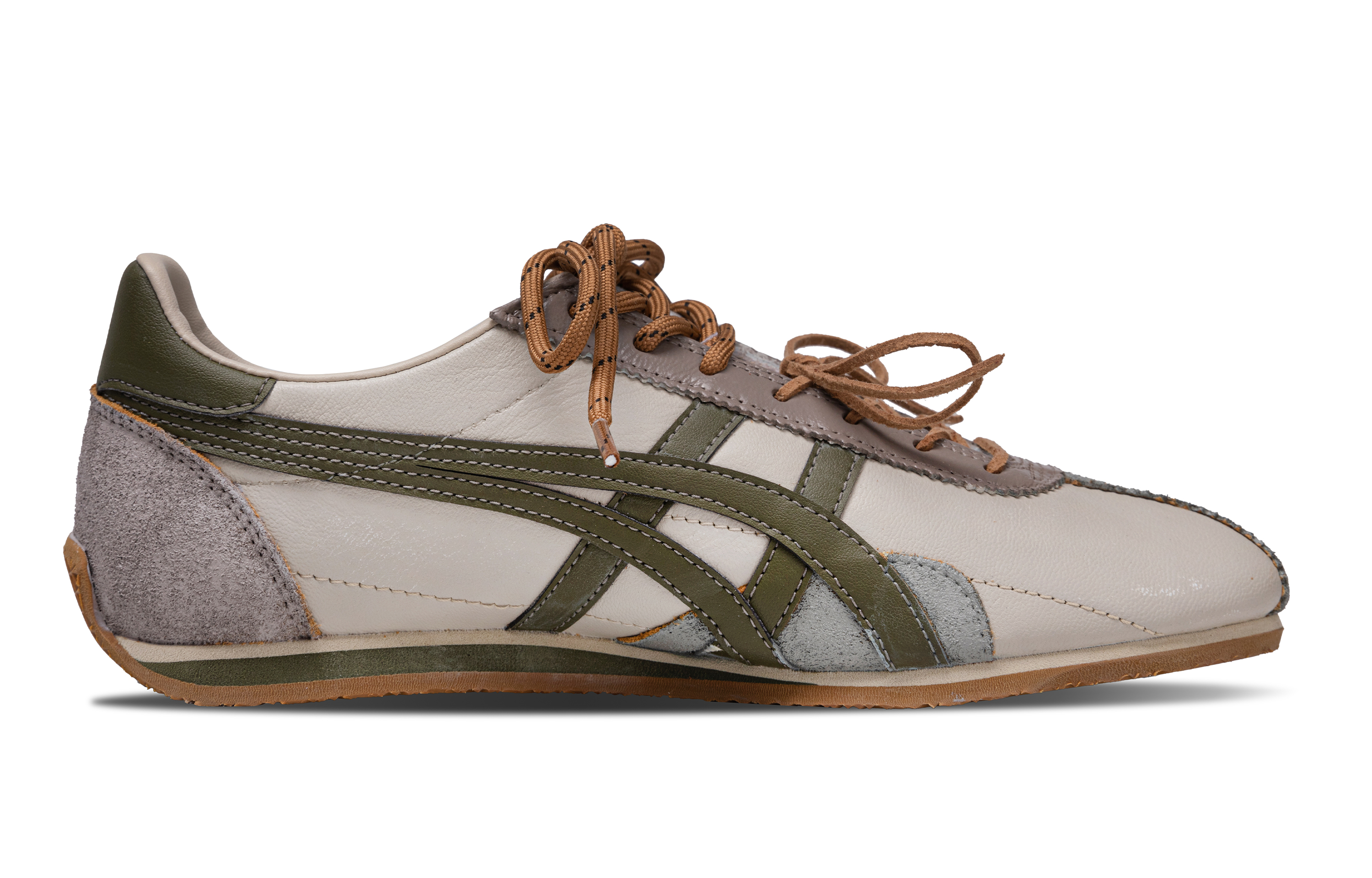 Onitsuka Tiger Runspark Synthetic Leather Low top Running Shoes Unisex Beige Yellow