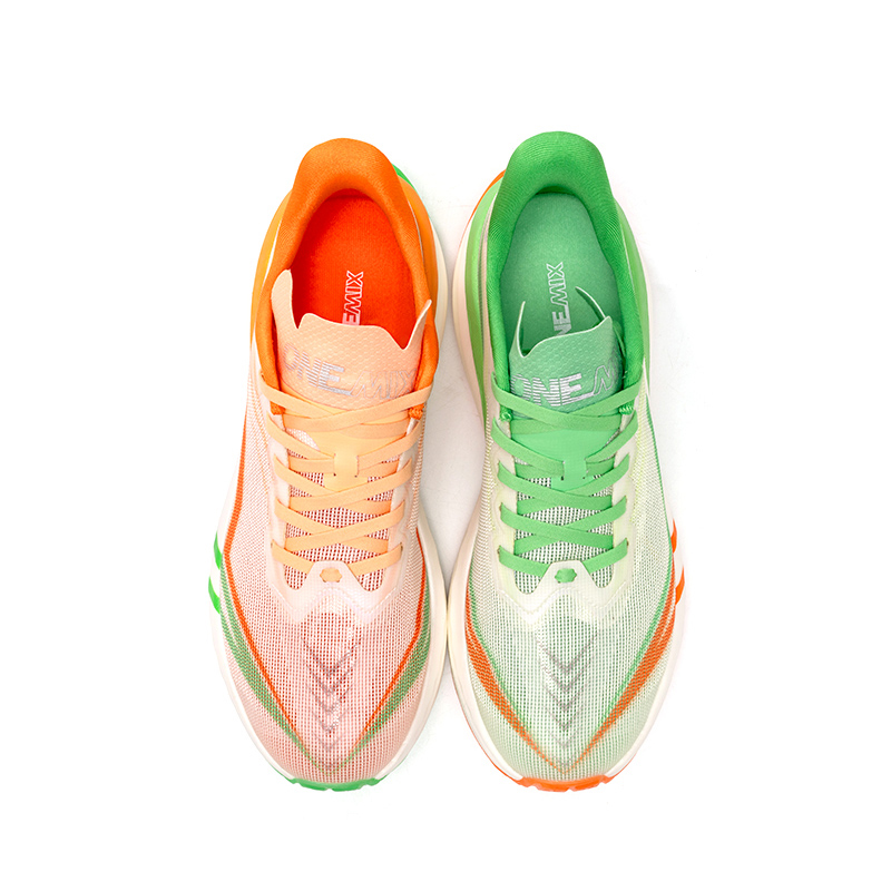 ONEMIX Treat Yourself Refreshing Running Shoes Unisex Heart Green Orange Mismatched