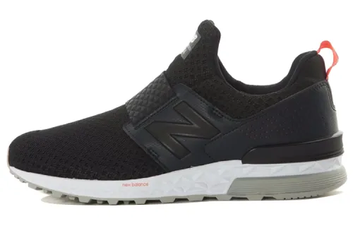 New Balance 574 Black White Red Tab