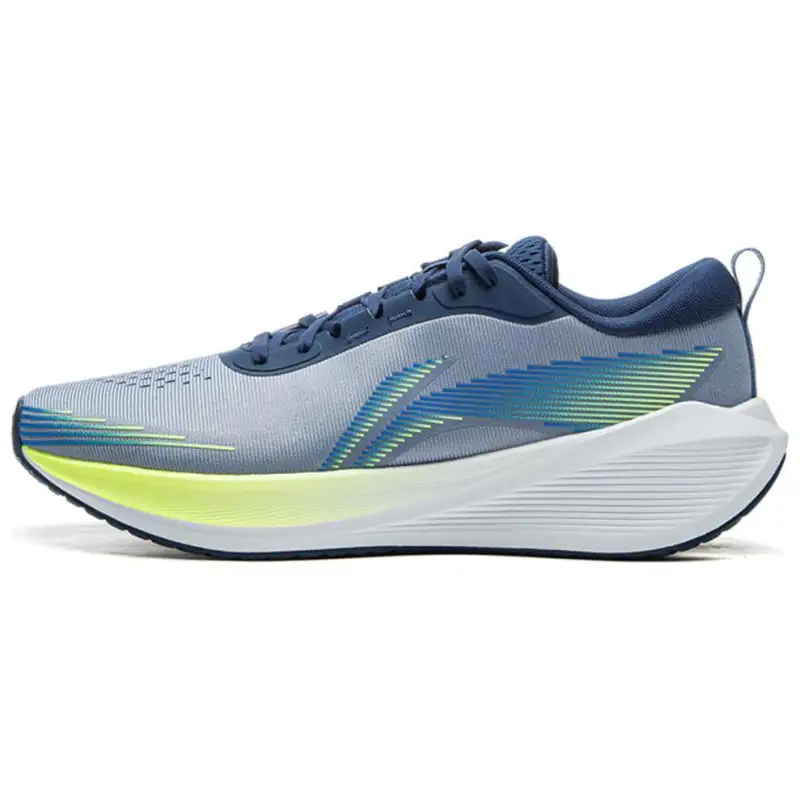 Li Ning Fabric Slip Resistant Abrasion Resistant Low top Casual Running Shoes Men's Gray Blue