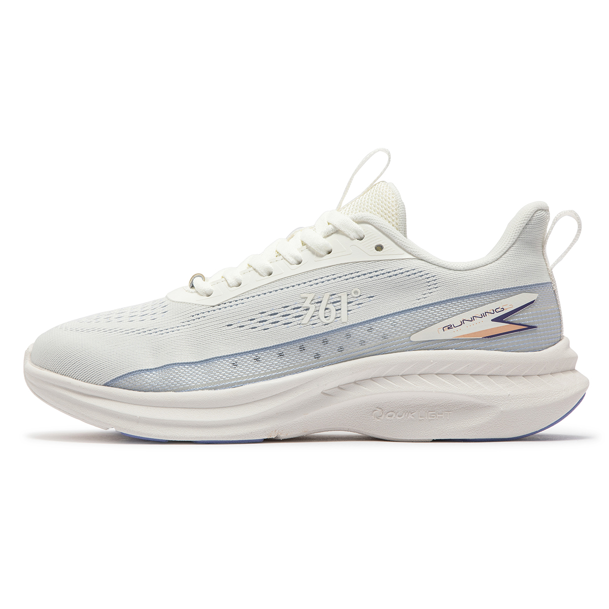 361° Cushioning Abrasion Resistant Breathable Low top Running Shoes Women’s White Gray