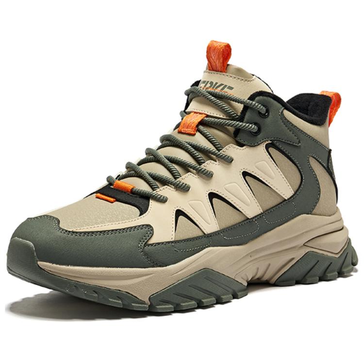 Erke Fiery Wild 2 Slip Resistant Thermal Height Increasing High top Outdoor Shoes Men’s Linen Gray With Stone Green