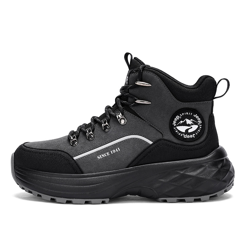 JEEP SPIRIT Cushioning High top Outdoor Shoes Men’s Graphite Black