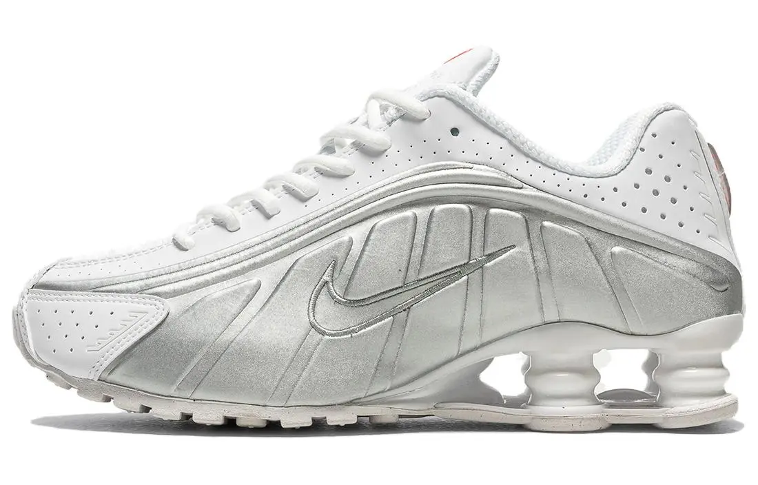 Nike Shox R4 Low top Casual City Commuting Running Shoes Women's White Silver