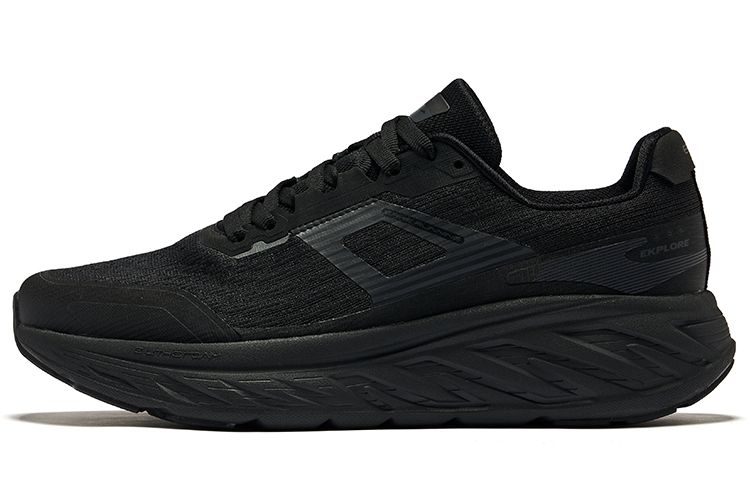 Erke Chiye Lightweight Cushioning Low top Running Shoes Men’s Jet Black Carbon Gray
