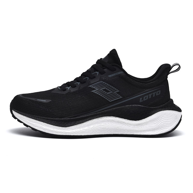 LOTTO Cushioning Anti-Slip And Wear-Resistant Lightweight Rebound Low-Top Rubber Outsole Running Shoes Men’s Black