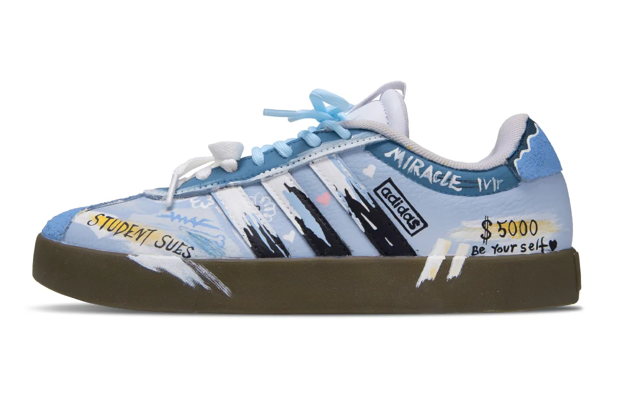 Adidas VL COURT 3.0 Rich Day Abrasion Resistant Low top German Army Trainers Unisex Sky Blue