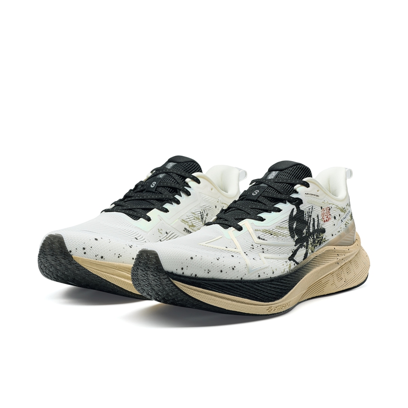 XTEP 2000km 3.0 Low top Training Physical Fitness Test & Exam City Commuting Running Shoes Men’s Sail White Black Clay