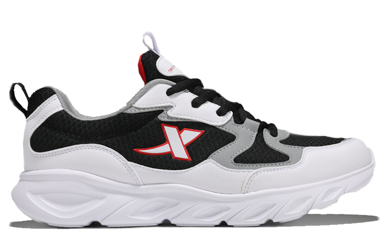 Cushioning Slip Resistant Abrasion Resistant Breathable Lightweight Low top Running Shoes Men’s Black White Gray