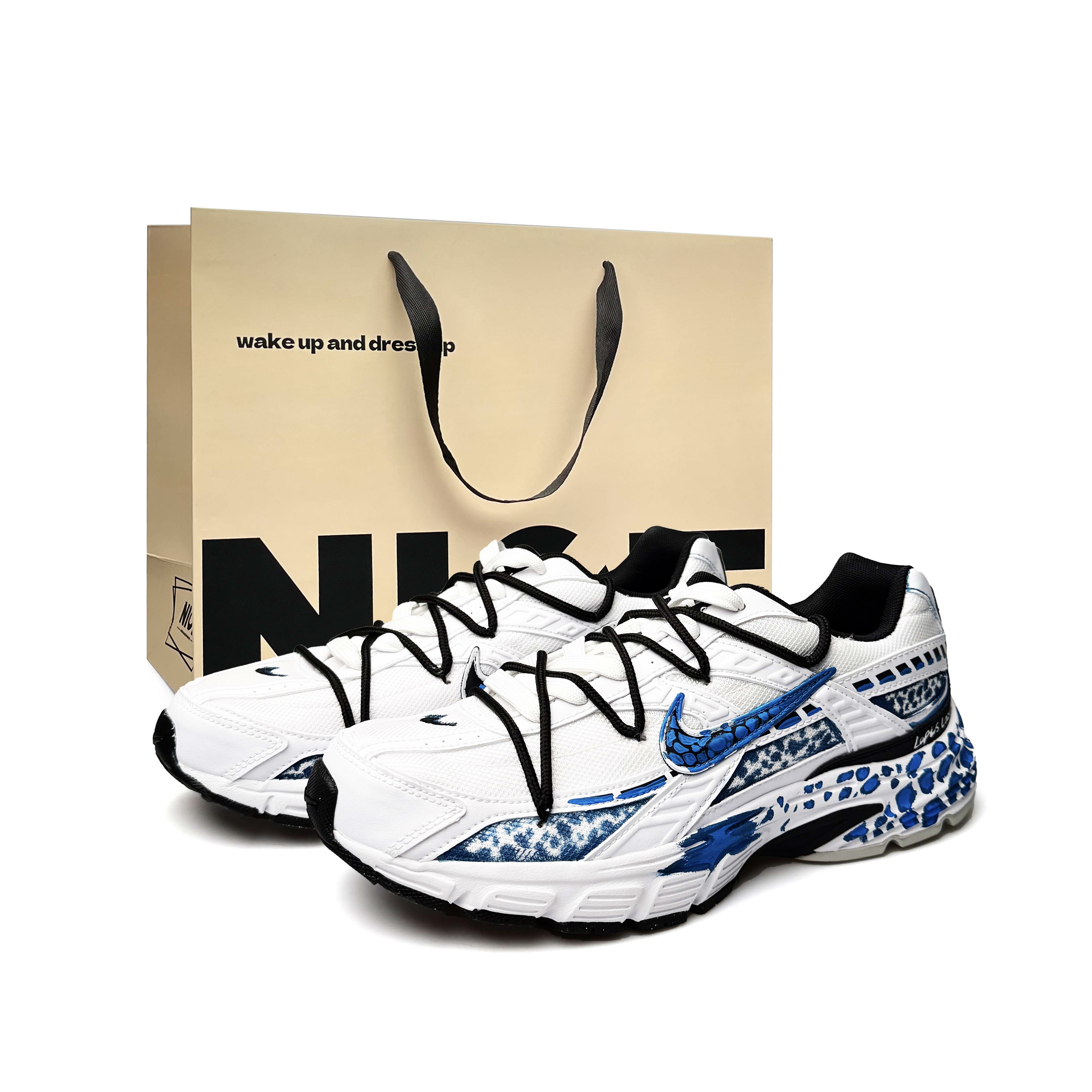 Nike Initiator Abrasion Resistant Breathable Low top Casual Running Shoes Unisex Blue Black White