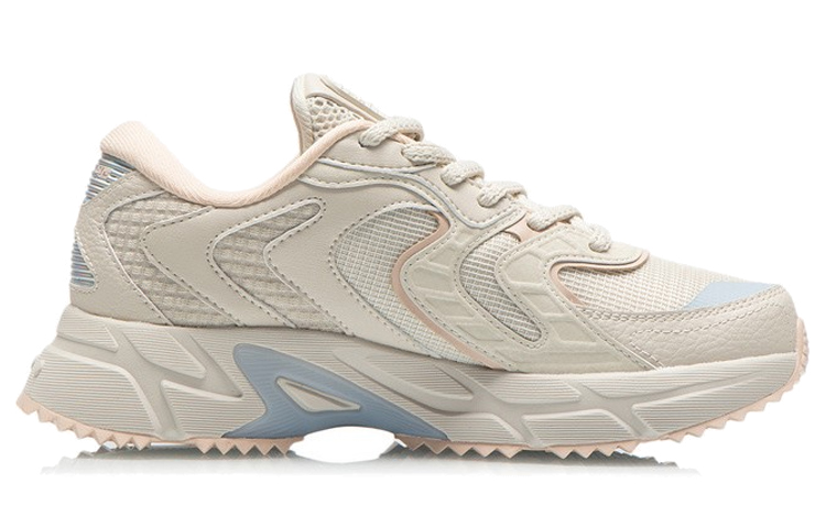Li Ning Cushioning Slip Resistant Abrasion Resistant Low top Running Shoes Women's Gray Blue
