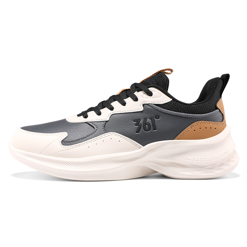 361° Slip Resistant Abrasion Resistant Low top Casual Running Shoes Men’s Gray White