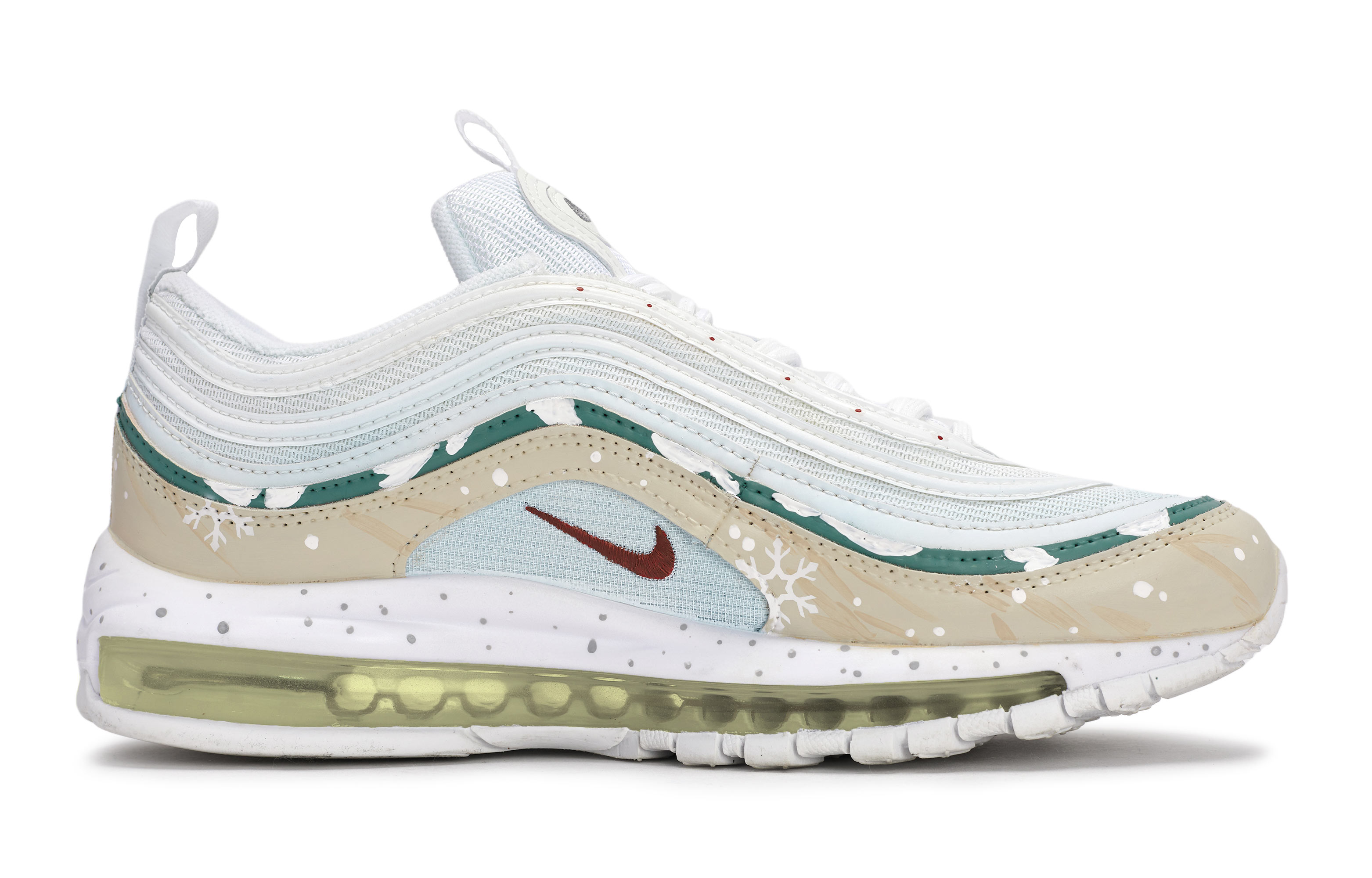 Nike Air Max 97 Abrasion Resistant Abrasion Resistant Low top Running Shoes Unisex White Blue Green
