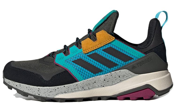 Adidas Terrex Trailmaker Comfortable Slip Resistant Mid top Casual Running Shoes Men's Black Blue Yellow