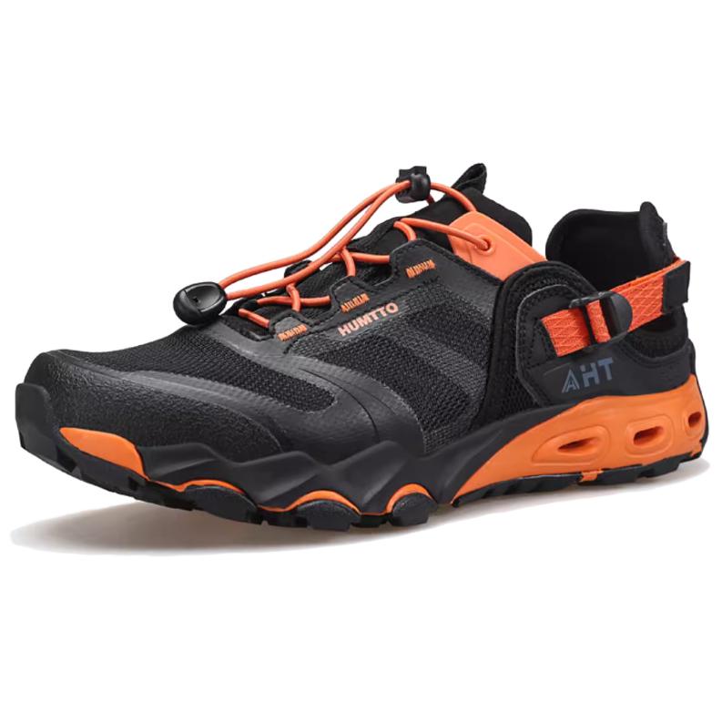 HUMTTO Comfortable Slip Resistant Outdoor Shoes Men’s Black Orange