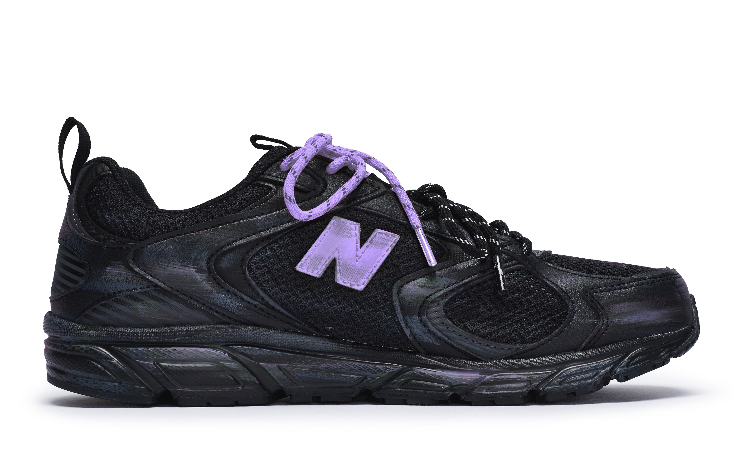 New Balance 408 Slip Resistant Low top Running Shoes Unisex Black Purple D Width
