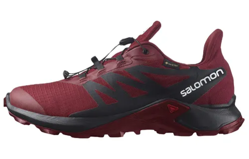 SALOMON Supercross 3 Comfortable Fabric Abrasion Resistant Low top Running Shoes Men's Black Red