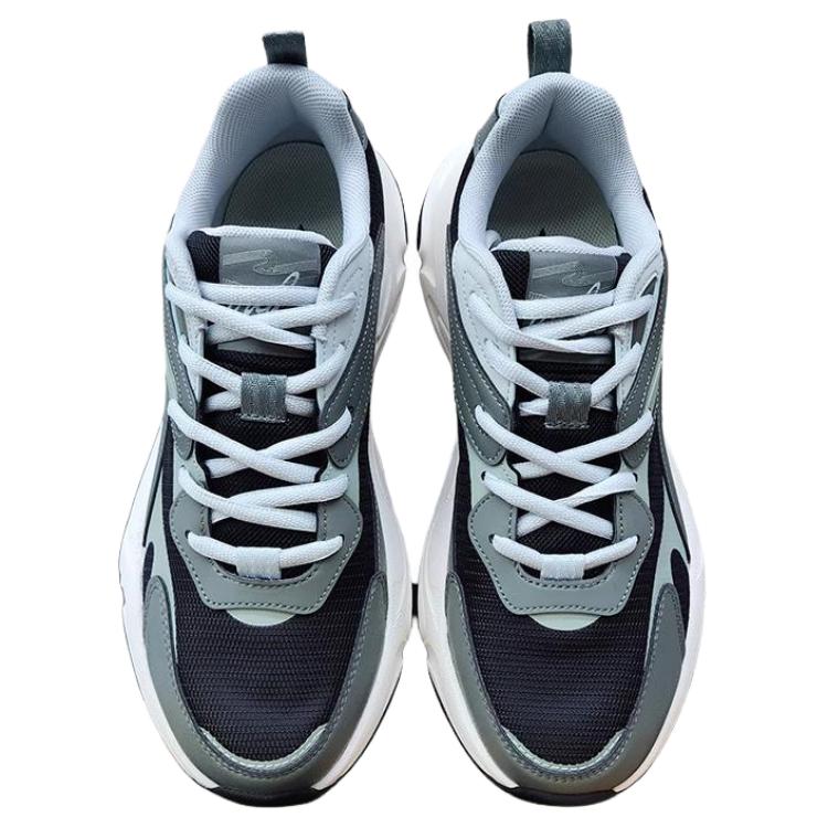 Erke Breathable Lightweight Breathable And Lightweight Low top Casual Running Shoes Men’s Jet Black Gray Stone Green