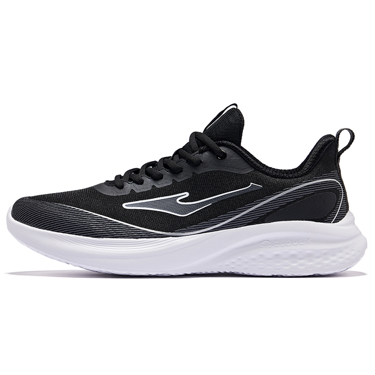 Erke Fabric Cushioning Lightweight Cushioning Lightweight Low top Casual Running Shoes Men’s Jet Black Carbon Gray
