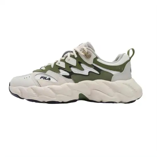 FILA Fern2 Fern Sneakers 2 Slip Resistant Low top Chunky Sneakers Men's White Cotton Candy Cypress Green