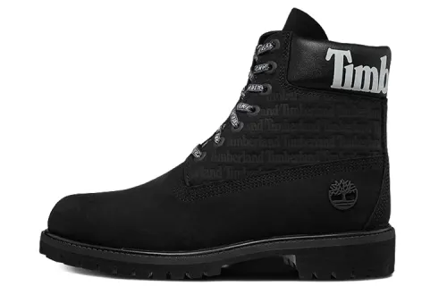 Timberland 6 Inch Premium Logo Wide Fit Boots 'Black Nubuck'