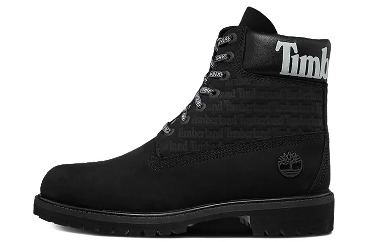 Timberland 6 Inch Premium Logo Wide Fit Boots 'Black Nubuck'