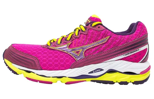 Mizuno Wave Paradox 2 Cushioning Slip Resistant Abrasion Resistant Low top Running Shoes Women's Pink White Yellow