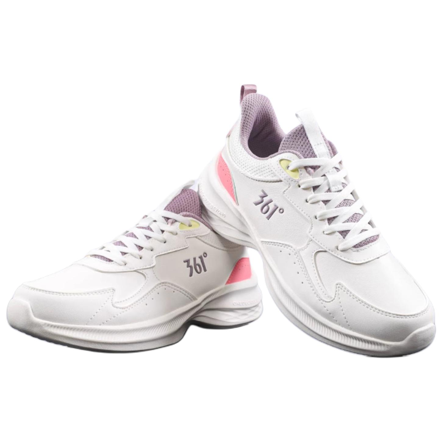 361° Slip Resistant Abrasion Resistant Low top Casual Running Shoes Women’s White Purple Pink