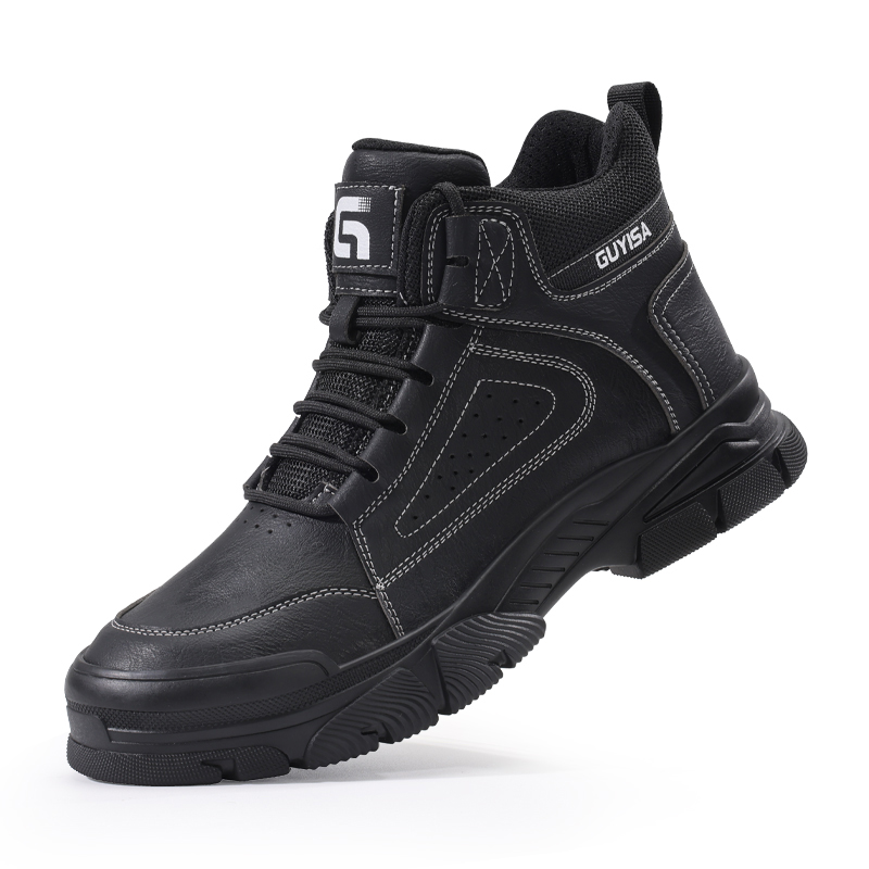 LANOUDUN Abrasion Resistant Impact Resistant Support High top Outdoor Shoes Men’s Black