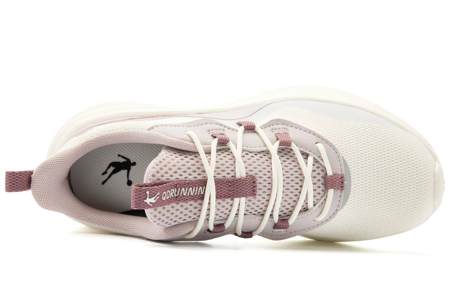 QIAODAN Cushioning Slip Resistant Abrasion Resistant Low top Casual Running Shoes Women’s White Pink