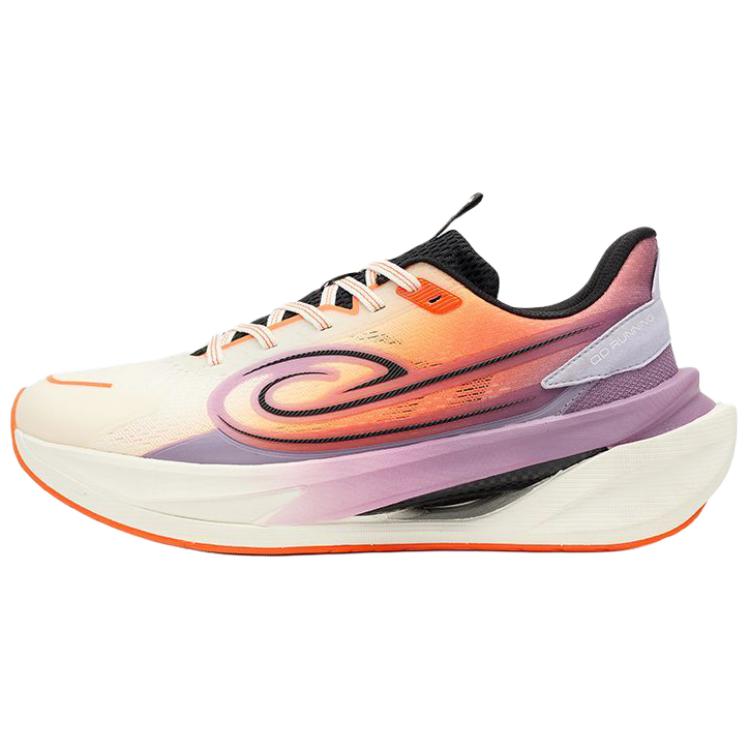 QIAODAN Slip Resistant And Breathable Support Low top Casual Running Shoes Men’s Ivory White Dragon Flame Orange