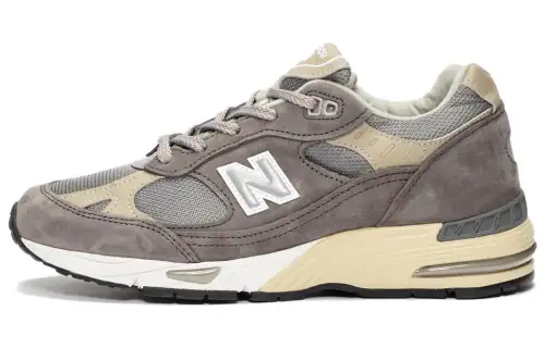 New Balance NB 991 retro comfortable fabric leather low-top casual running shoes women's gray khaki British made