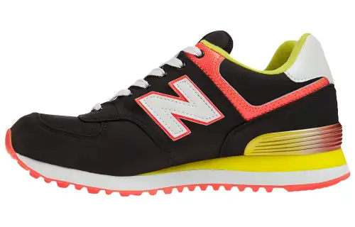 New Balance NB 574 Classic Vintage Low top Running Shoes Women's Black Yellow