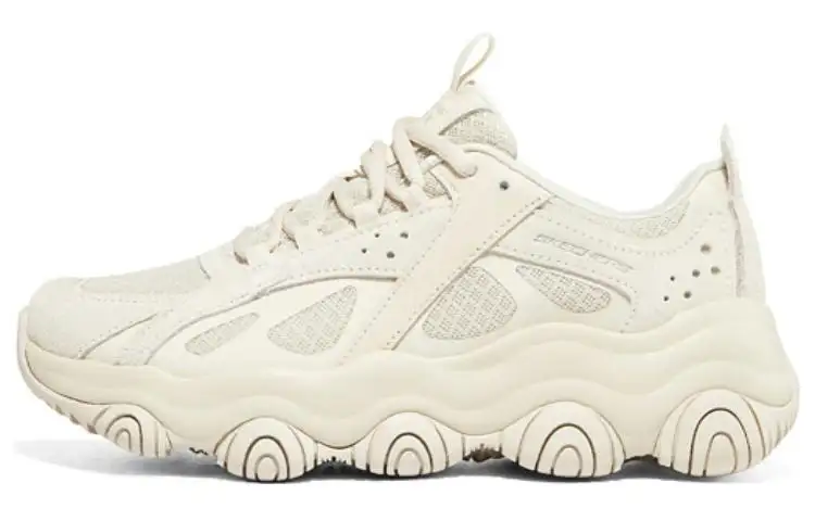 Skechers Rover X D'LITES Purple Bear Textile, Split Cow Leather Low top Chunky Sneakers Women's Beige