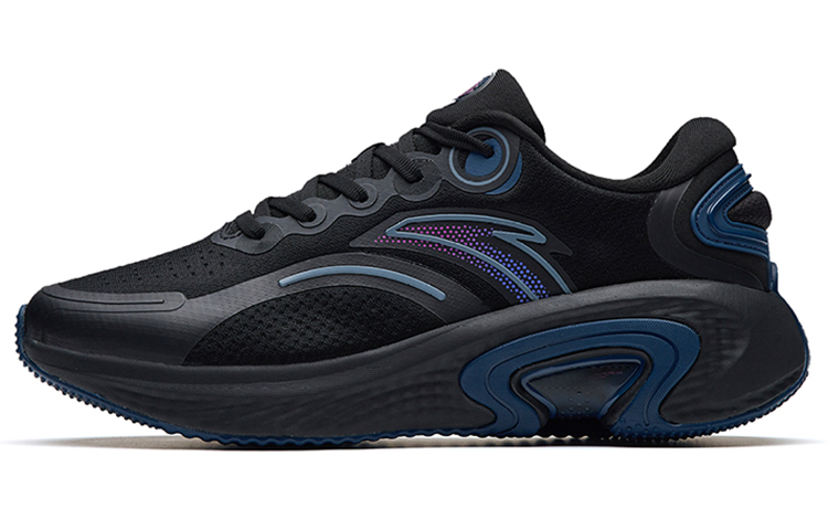 Anta Urban Wandering Run Lightweight Low top Running Shoes Men's Black Gray Blue
