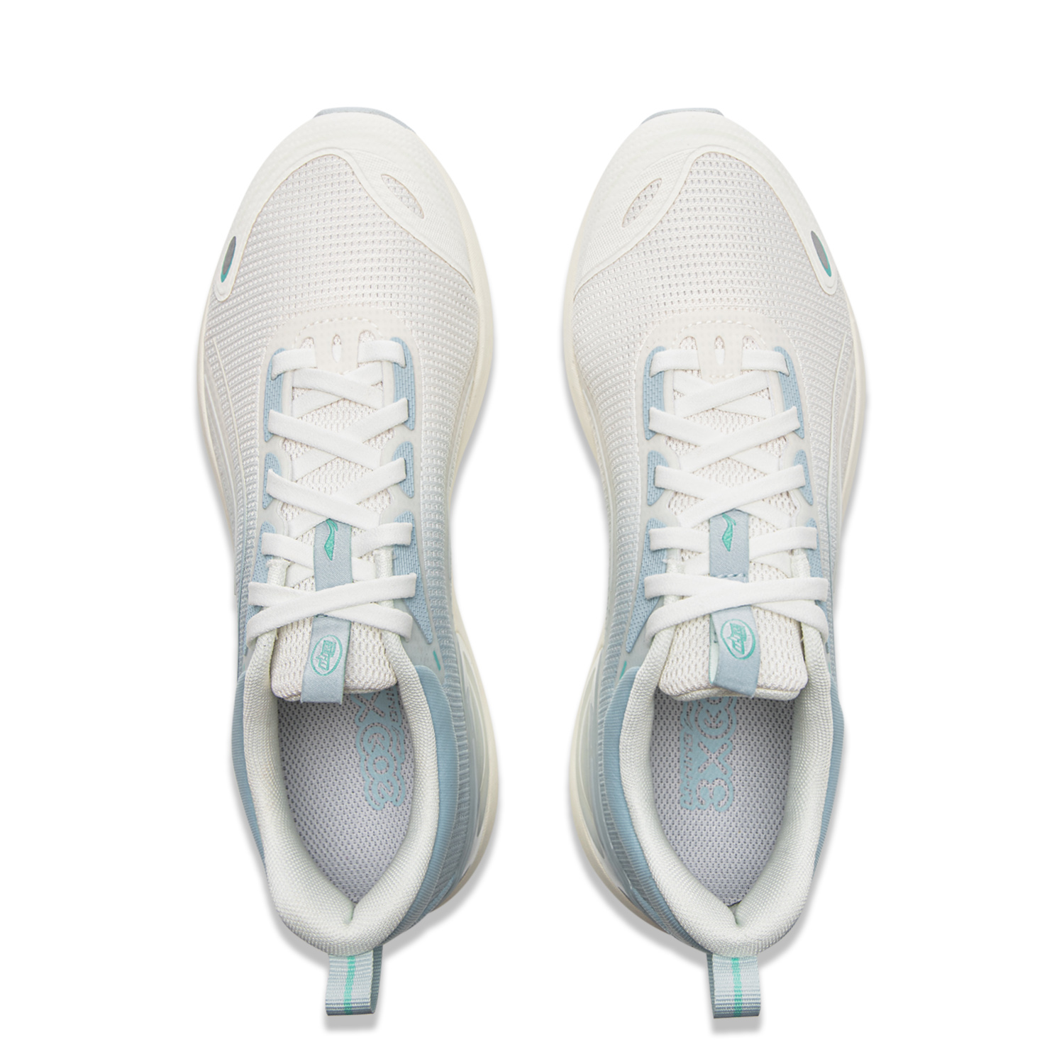 Li Ning Cushioning Slip Resistant Abrasion Resistant Lightweight Low top Running Shoes Women’s White Blue