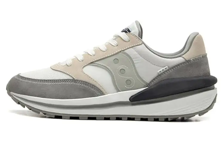 Saucony JAZZ RENEW Jazz Mesh, Nylon Abrasion Resistant Breathable Low top Casual Shoes Unisex White Gray