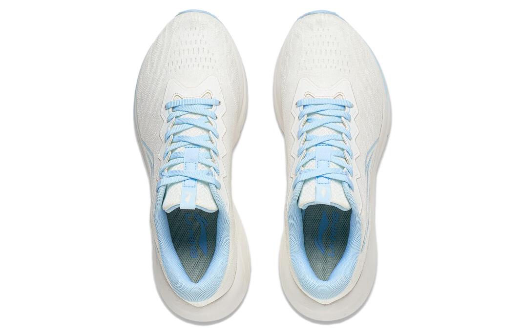 Li Ning YunQue Fabric Slip Resistant, Abrasion Resistant, Breathable Low top Running Shoes Women’s White Blue